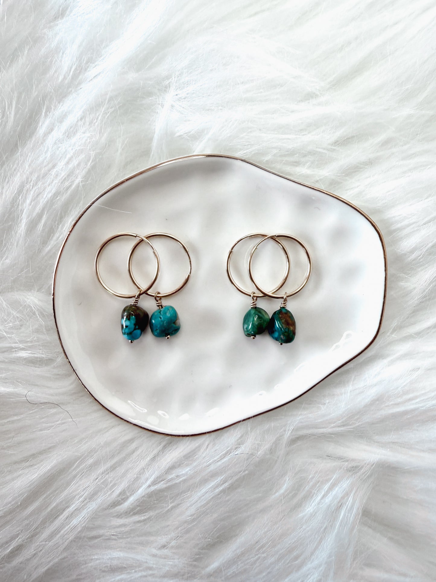 Fox Turquoise Hoops