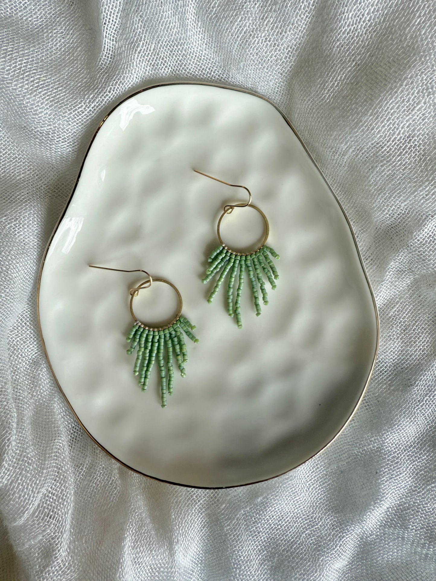 Sunburst Hoops- Pistachio