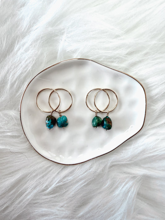 Fox Turquoise Hoops