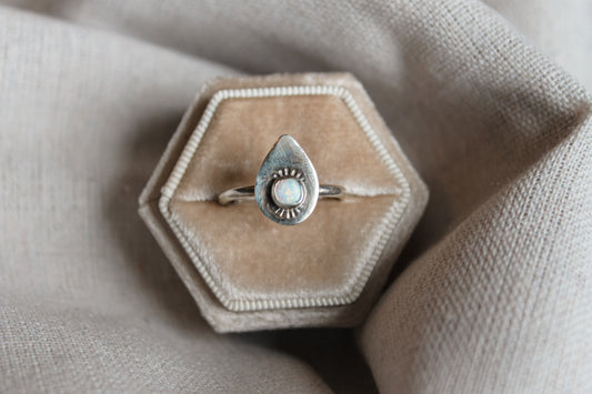 Opal Teardrop Ring 7.5