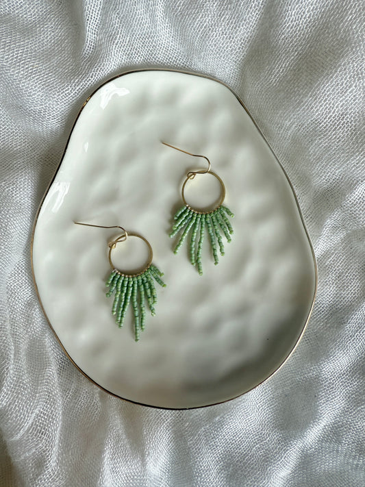 Sunburst Hoops- Pistachio