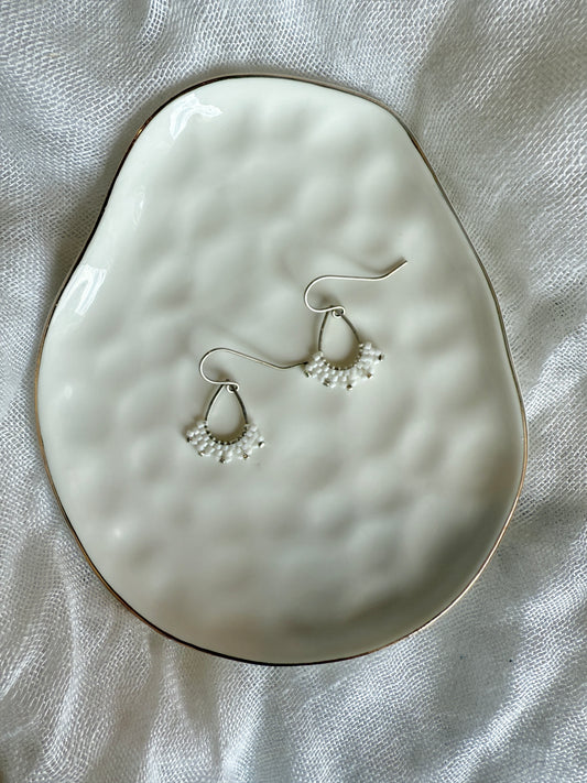 OG Teardrop Silver- White